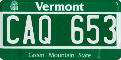 VT license plate CAQ653