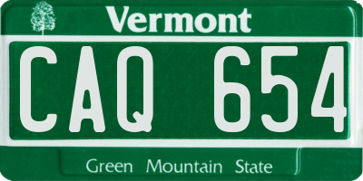 VT license plate CAQ654