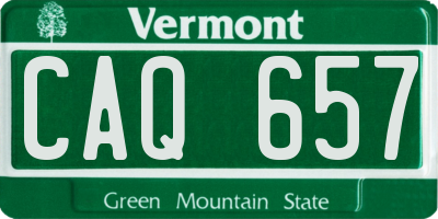 VT license plate CAQ657