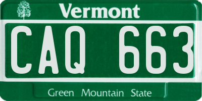 VT license plate CAQ663