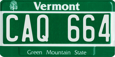 VT license plate CAQ664