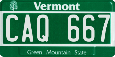 VT license plate CAQ667