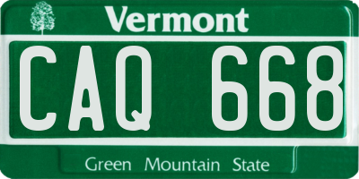 VT license plate CAQ668