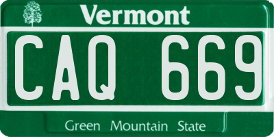 VT license plate CAQ669