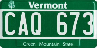 VT license plate CAQ673