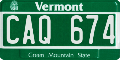 VT license plate CAQ674