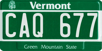 VT license plate CAQ677