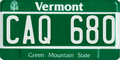 VT license plate CAQ680