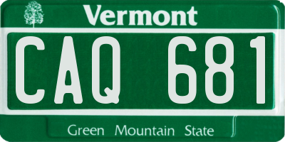 VT license plate CAQ681