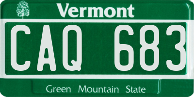 VT license plate CAQ683