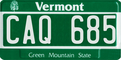 VT license plate CAQ685