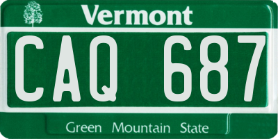VT license plate CAQ687