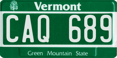 VT license plate CAQ689