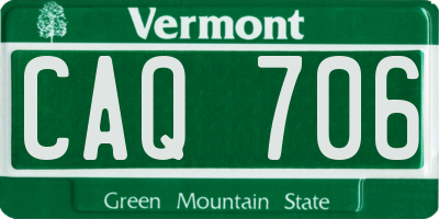 VT license plate CAQ706
