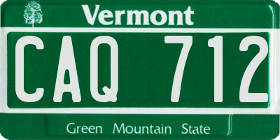 VT license plate CAQ712