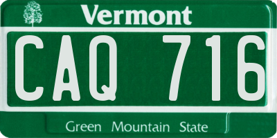 VT license plate CAQ716