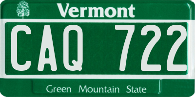VT license plate CAQ722
