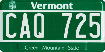 VT license plate CAQ725