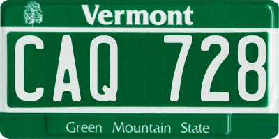 VT license plate CAQ728