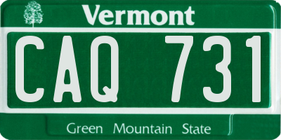 VT license plate CAQ731