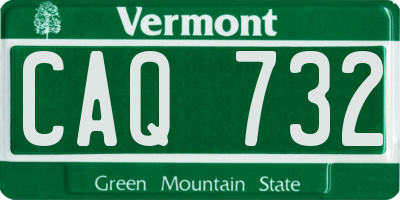 VT license plate CAQ732