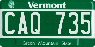 VT license plate CAQ735