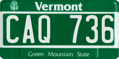 VT license plate CAQ736