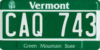VT license plate CAQ743