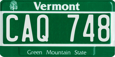 VT license plate CAQ748