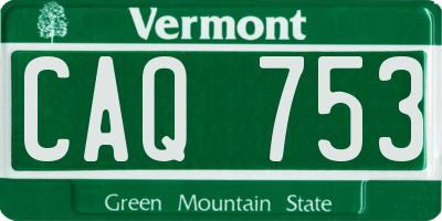 VT license plate CAQ753
