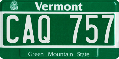 VT license plate CAQ757