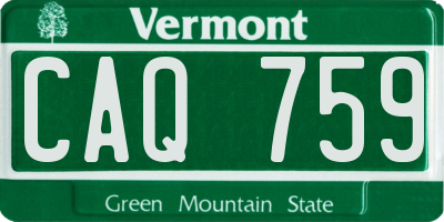 VT license plate CAQ759