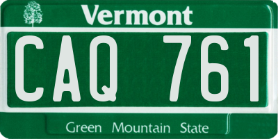 VT license plate CAQ761