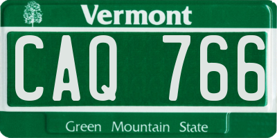 VT license plate CAQ766