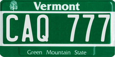 VT license plate CAQ777