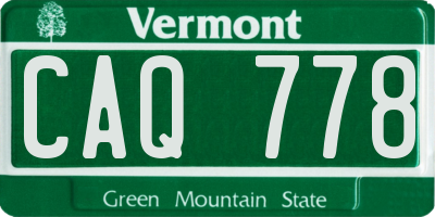 VT license plate CAQ778