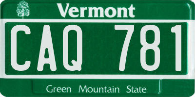 VT license plate CAQ781