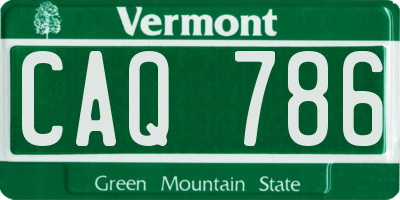 VT license plate CAQ786