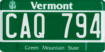 VT license plate CAQ794