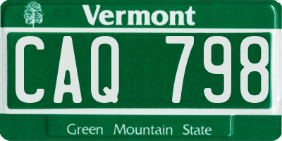 VT license plate CAQ798