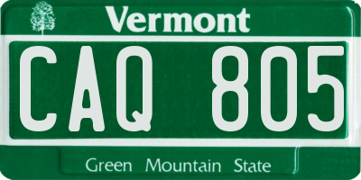 VT license plate CAQ805