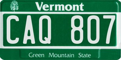 VT license plate CAQ807