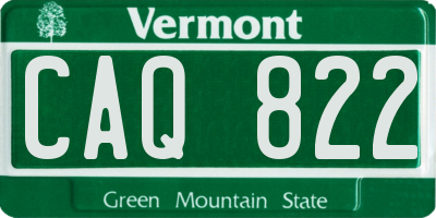 VT license plate CAQ822