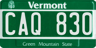 VT license plate CAQ830