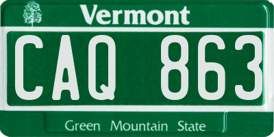 VT license plate CAQ863