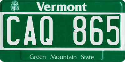 VT license plate CAQ865