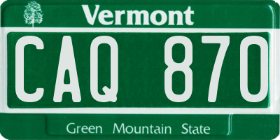 VT license plate CAQ870