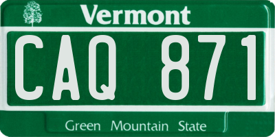 VT license plate CAQ871