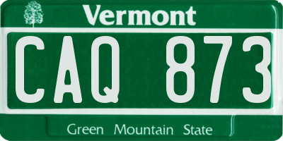 VT license plate CAQ873