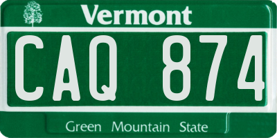 VT license plate CAQ874